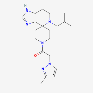 molecular formula C20H30N6O B5621721 5-isobutyl-1'-[(3-methyl-1H-pyrazol-1-yl)acetyl]-1,5,6,7-tetrahydrospiro[imidazo[4,5-c]pyridine-4,4'-piperidine] 