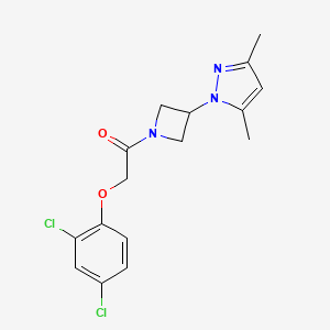 molecular formula C16H17Cl2N3O2 B5621727 1-{1-[(2,4-dichlorophenoxy)acetyl]-3-azetidinyl}-3,5-dimethyl-1H-pyrazole 