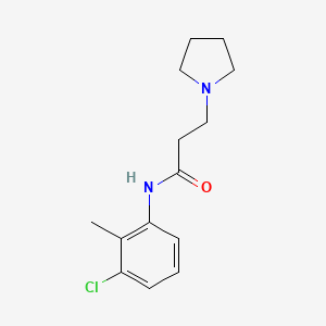 molecular formula C14H19ClN2O B5621750 N-(3-chloro-2-methylphenyl)-3-(1-pyrrolidinyl)propanamide 