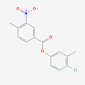 molecular formula C15H12ClNO4 B5621754 4-chloro-3-methylphenyl 4-methyl-3-nitrobenzoate 