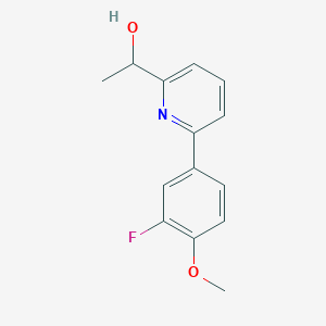 molecular formula C14H14FNO2 B5621761 1-[6-(3-fluoro-4-methoxyphenyl)pyridin-2-yl]ethanol 