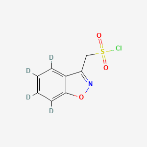 molecular formula C8H6ClNO3S B562183 Benzo[d]isoxazol-3-yl-methanesulfonyl-d4 Chloride CAS No. 1189428-60-1