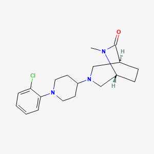 molecular formula C19H26ClN3O B5621864 (1S*,5R*)-3-[1-(2-chlorophenyl)piperidin-4-yl]-6-methyl-3,6-diazabicyclo[3.2.2]nonan-7-one 