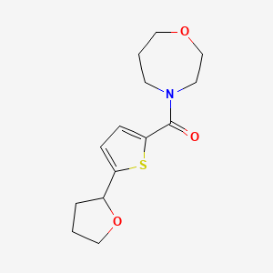 molecular formula C14H19NO3S B5621872 4-{[5-(tetrahydro-2-furanyl)-2-thienyl]carbonyl}-1,4-oxazepane 