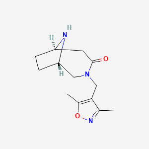 molecular formula C13H19N3O2 B5621907 rel-(1S,6R)-3-[(3,5-dimethyl-4-isoxazolyl)methyl]-3,9-diazabicyclo[4.2.1]nonan-4-one hydrochloride 