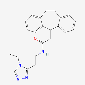 molecular formula C23H26N4O B5621921 2-(10,11-dihydro-5H-dibenzo[a,d]cyclohepten-5-yl)-N-[2-(4-ethyl-4H-1,2,4-triazol-3-yl)ethyl]acetamide 