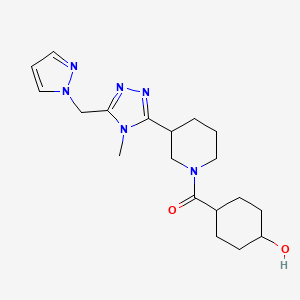 molecular formula C19H28N6O2 B5621929 cis-4-({3-[4-methyl-5-(1H-pyrazol-1-ylmethyl)-4H-1,2,4-triazol-3-yl]piperidin-1-yl}carbonyl)cyclohexanol 