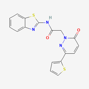 molecular formula C17H12N4O2S2 B5621938 N-1,3-benzothiazol-2-yl-2-[6-oxo-3-(2-thienyl)-1(6H)-pyridazinyl]acetamide 