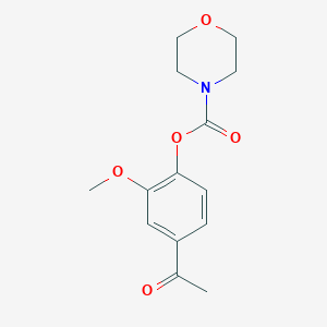 molecular formula C14H17NO5 B5621950 4-acetyl-2-methoxyphenyl 4-morpholinecarboxylate 