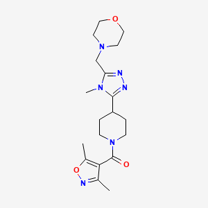 molecular formula C19H28N6O3 B5621956 4-[(5-{1-[(3,5-dimethylisoxazol-4-yl)carbonyl]piperidin-4-yl}-4-methyl-4H-1,2,4-triazol-3-yl)methyl]morpholine 