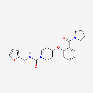 molecular formula C22H27N3O4 B5621962 N-(2-furylmethyl)-4-[2-(pyrrolidin-1-ylcarbonyl)phenoxy]piperidine-1-carboxamide 