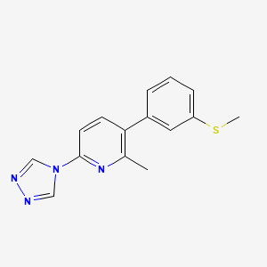 molecular formula C15H14N4S B5621963 2-methyl-3-[3-(methylthio)phenyl]-6-(4H-1,2,4-triazol-4-yl)pyridine 