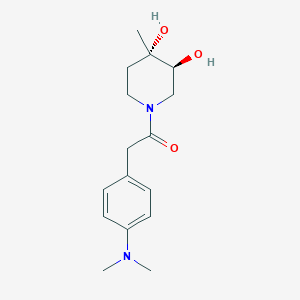 (3S*,4S*)-1-{[4-(dimethylamino)phenyl]acetyl}-4-methylpiperidine-3,4-diol