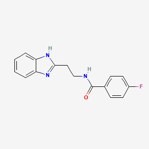 molecular formula C16H14FN3O B5621981 N-[2-(1H-benzimidazol-2-yl)ethyl]-4-fluorobenzamide 