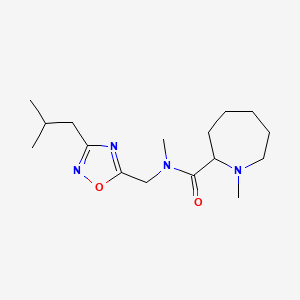 molecular formula C16H28N4O2 B5622000 N-[(3-isobutyl-1,2,4-oxadiazol-5-yl)methyl]-N,1-dimethyl-2-azepanecarboxamide 