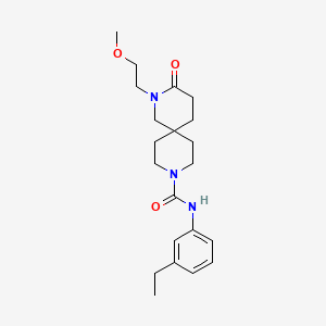 molecular formula C21H31N3O3 B5622005 N-(3-ethylphenyl)-2-(2-methoxyethyl)-3-oxo-2,9-diazaspiro[5.5]undecane-9-carboxamide 