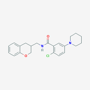 2-chloro-N-(3,4-dihydro-2H-chromen-3-ylmethyl)-5-piperidin-1-ylbenzamide