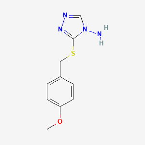 molecular formula C10H12N4OS B5622023 3-[(4-methoxybenzyl)thio]-4H-1,2,4-triazol-4-amine 