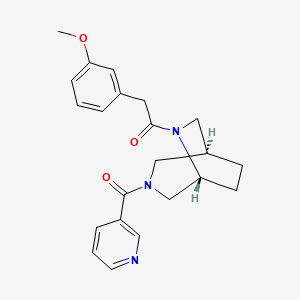 molecular formula C22H25N3O3 B5622058 (1S*,5R*)-6-[(3-methoxyphenyl)acetyl]-3-(3-pyridinylcarbonyl)-3,6-diazabicyclo[3.2.2]nonane 