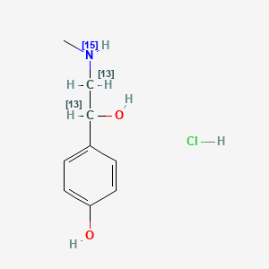 molecular formula C9H14ClNO2 B562207 Synephrine-13C2,15N Hydrochloride Salt CAS No. 1329499-30-0
