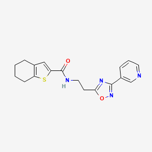 molecular formula C18H18N4O2S B5622079 N-{2-[3-(3-pyridinyl)-1,2,4-oxadiazol-5-yl]ethyl}-4,5,6,7-tetrahydro-1-benzothiophene-2-carboxamide 