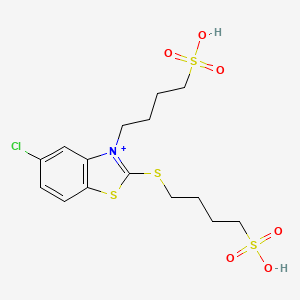 molecular formula C15H21ClNO6S4+ B562208 4-[5-Chloro-2-(4-sulfobutylsulfanyl)-1,3-benzothiazol-3-ium-3-yl]butane-1-sulfonic acid CAS No. 111010-36-7