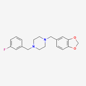 molecular formula C19H21FN2O2 B5622082 1-(1,3-benzodioxol-5-ylmethyl)-4-(3-fluorobenzyl)piperazine 