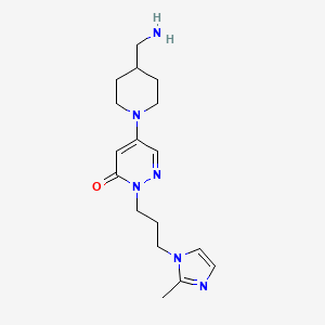 molecular formula C17H26N6O B5622090 5-[4-(aminomethyl)-1-piperidinyl]-2-[3-(2-methyl-1H-imidazol-1-yl)propyl]-3(2H)-pyridazinone dihydrochloride 