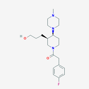3-[(3R*,4S*)-1-[(4-fluorophenyl)acetyl]-4-(4-methylpiperazin-1-yl)piperidin-3-yl]propan-1-ol