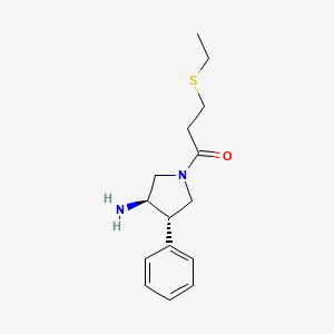 molecular formula C15H22N2OS B5622104 (3R*,4S*)-1-[3-(ethylthio)propanoyl]-4-phenylpyrrolidin-3-amine 