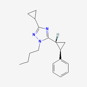 molecular formula C18H23N3 B5622116 1-butyl-3-cyclopropyl-5-[(1R*,2R*)-2-phenylcyclopropyl]-1H-1,2,4-triazole 
