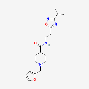 1-(2-furylmethyl)-N-[2-(3-isopropyl-1,2,4-oxadiazol-5-yl)ethyl]-4-piperidinecarboxamide