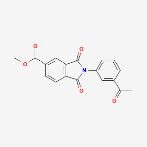 molecular formula C18H13NO5 B5622141 methyl 2-(3-acetylphenyl)-1,3-dioxo-5-isoindolinecarboxylate 