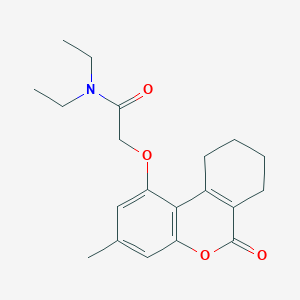 molecular formula C20H25NO4 B5622144 N,N-diethyl-2-[(3-methyl-6-oxo-7,8,9,10-tetrahydro-6H-benzo[c]chromen-1-yl)oxy]acetamide 