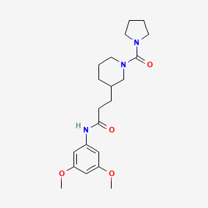 molecular formula C21H31N3O4 B5622155 N-(3,5-dimethoxyphenyl)-3-[1-(pyrrolidin-1-ylcarbonyl)piperidin-3-yl]propanamide 
