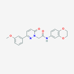molecular formula C21H19N3O5 B5622188 N-(2,3-dihydro-1,4-benzodioxin-6-yl)-2-[3-(3-methoxyphenyl)-6-oxo-1(6H)-pyridazinyl]acetamide 