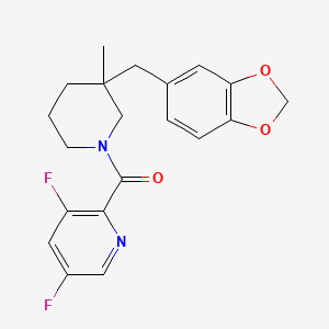 2-{[3-(1,3-benzodioxol-5-ylmethyl)-3-methylpiperidin-1-yl]carbonyl}-3,5-difluoropyridine