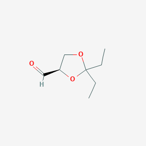 molecular formula C8H14O3 B056222 2,3-O-(3-戊基亚甲基)-D-甘油醛 CAS No. 120157-60-0