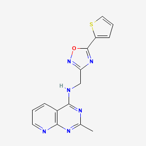 molecular formula C15H12N6OS B5622207 2-methyl-N-{[5-(2-thienyl)-1,2,4-oxadiazol-3-yl]methyl}pyrido[2,3-d]pyrimidin-4-amine 