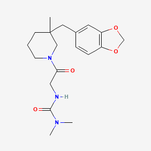 molecular formula C19H27N3O4 B5622210 N'-{2-[3-(1,3-benzodioxol-5-ylmethyl)-3-methylpiperidin-1-yl]-2-oxoethyl}-N,N-dimethylurea 