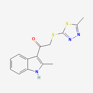 molecular formula C14H13N3OS2 B5622211 1-(2-methyl-1H-indol-3-yl)-2-[(5-methyl-1,3,4-thiadiazol-2-yl)thio]ethanone 