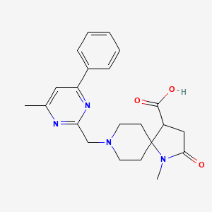 1-methyl-8-[(4-methyl-6-phenylpyrimidin-2-yl)methyl]-2-oxo-1,8-diazaspiro[4.5]decane-4-carboxylic acid