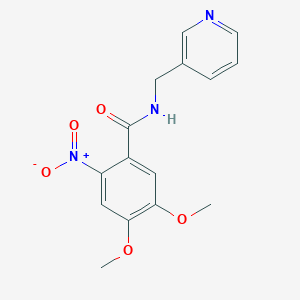molecular formula C15H15N3O5 B5622241 4,5-dimethoxy-2-nitro-N-(3-pyridinylmethyl)benzamide 