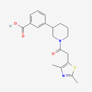 molecular formula C19H22N2O3S B5622244 3-{1-[(2,4-dimethyl-1,3-thiazol-5-yl)acetyl]piperidin-3-yl}benzoic acid 