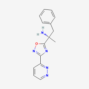 molecular formula C15H15N5O B5622261 {(1S)-1-methyl-2-phenyl-1-[3-(3-pyridazinyl)-1,2,4-oxadiazol-5-yl]ethyl}amine hydrochloride 