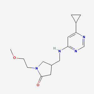 molecular formula C15H22N4O2 B5622314 4-{[(6-cyclopropylpyrimidin-4-yl)amino]methyl}-1-(2-methoxyethyl)pyrrolidin-2-one 