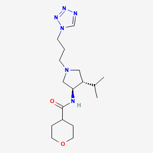 molecular formula C17H30N6O2 B5622318 N-{rel-(3R,4S)-4-isopropyl-1-[3-(1H-tetrazol-1-yl)propyl]-3-pyrrolidinyl}tetrahydro-2H-pyran-4-carboxamide hydrochloride 