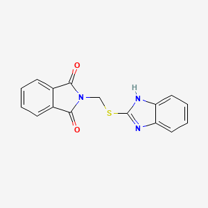 molecular formula C16H11N3O2S B5622324 2-[(1H-benzimidazol-2-ylthio)methyl]-1H-isoindole-1,3(2H)-dione 