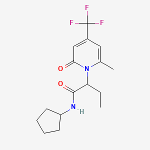 molecular formula C16H21F3N2O2 B5622341 N-cyclopentyl-2-[6-methyl-2-oxo-4-(trifluoromethyl)pyridin-1(2H)-yl]butanamide 