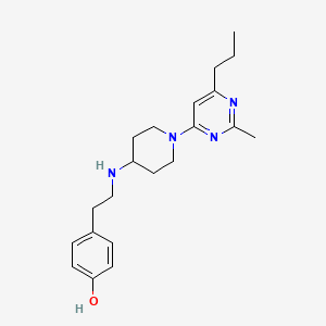 molecular formula C21H30N4O B5622359 4-(2-{[1-(2-methyl-6-propylpyrimidin-4-yl)piperidin-4-yl]amino}ethyl)phenol 